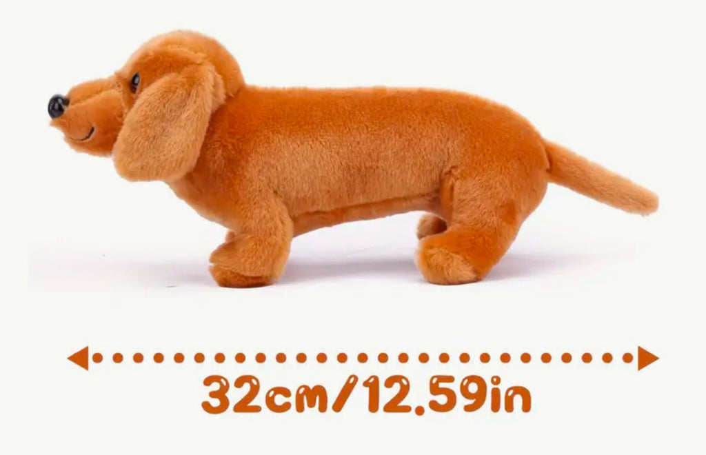 Peluche chien saucisse marron