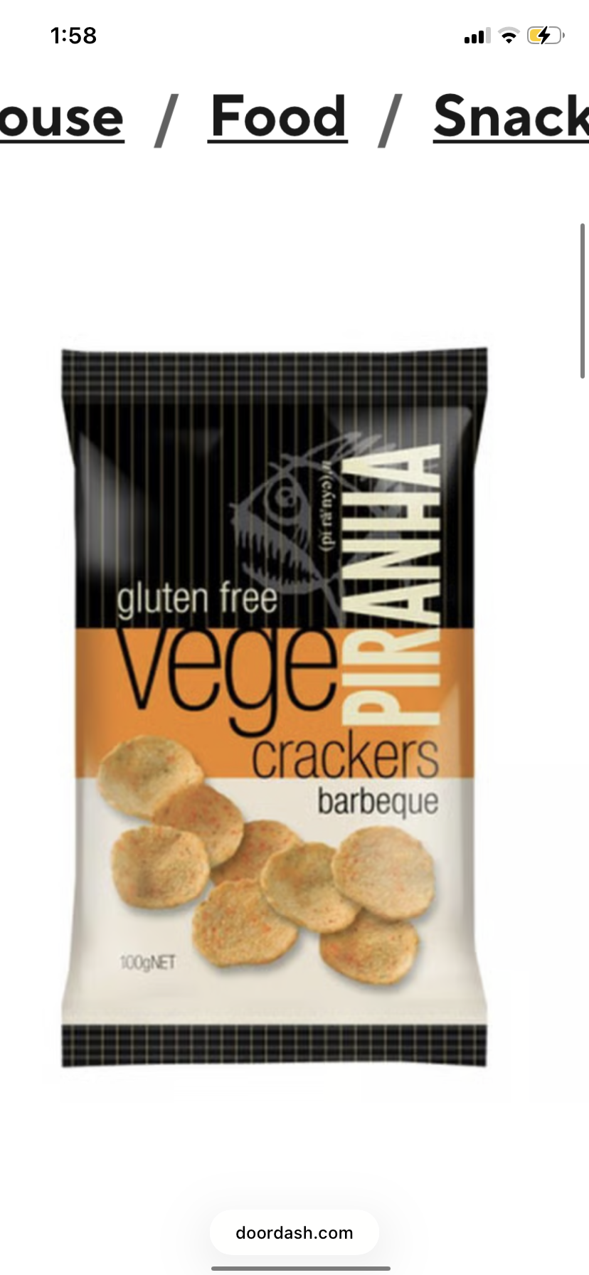 Vege crackers barbecue piranha gluten free