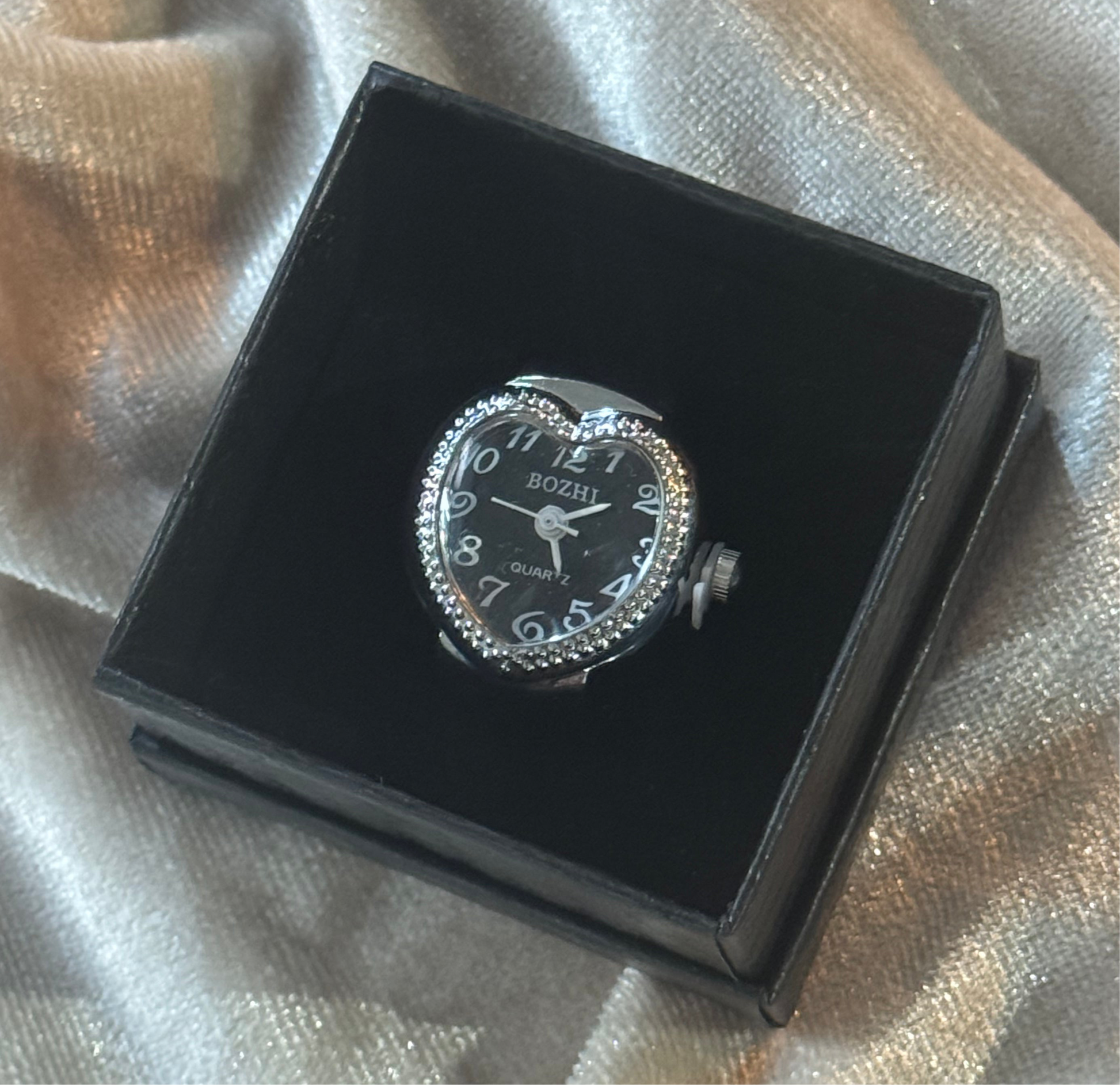 Heart Watch Ring (3 colour choices)