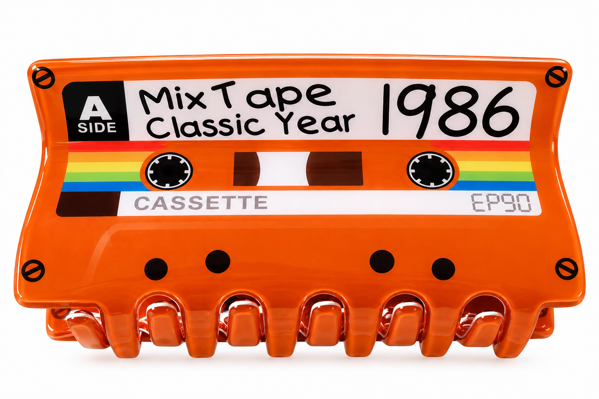 1986 Cassette Tape Hair Claw Clip