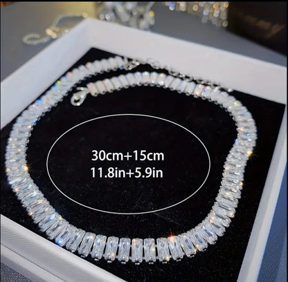 Zirconia crystal necklace choker