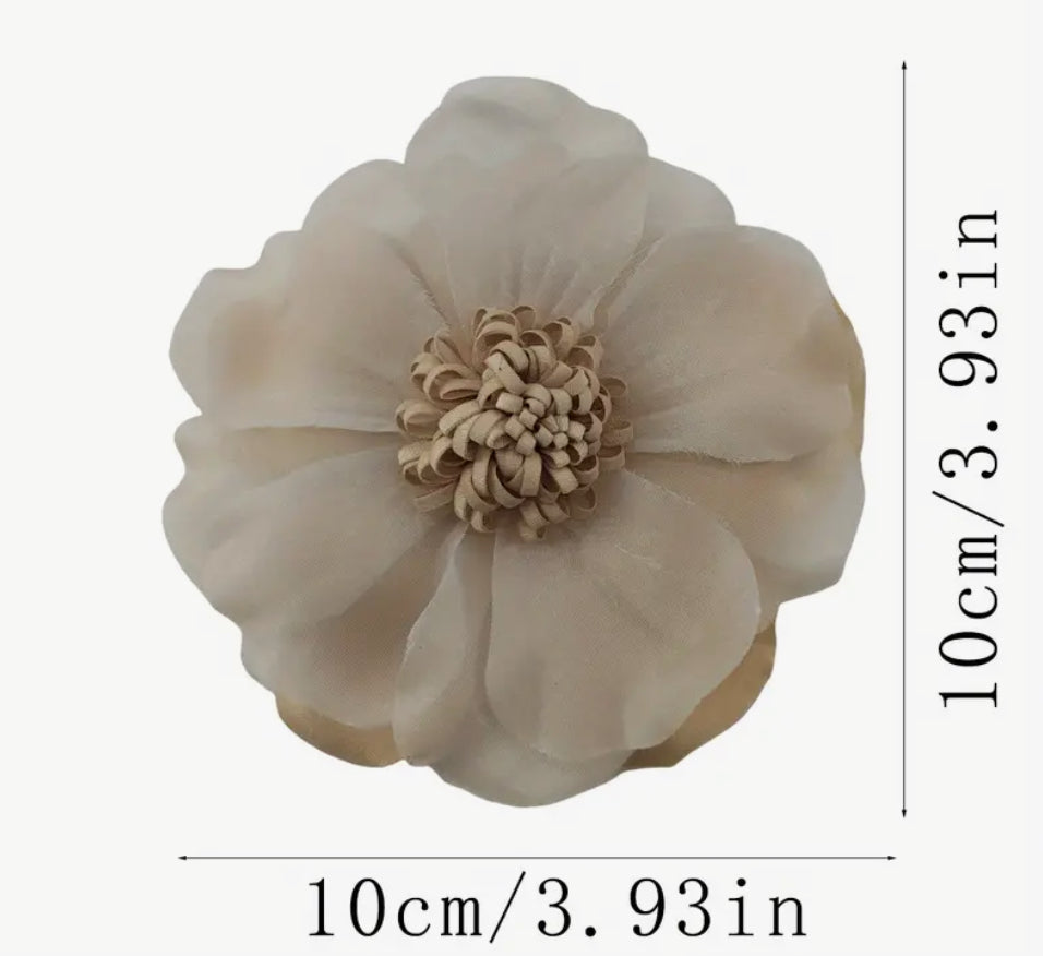 Purple Fabric Flower Brooch or Hair Clip