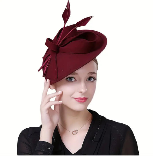 100% Wool Derby Fascinator Hat with Headband