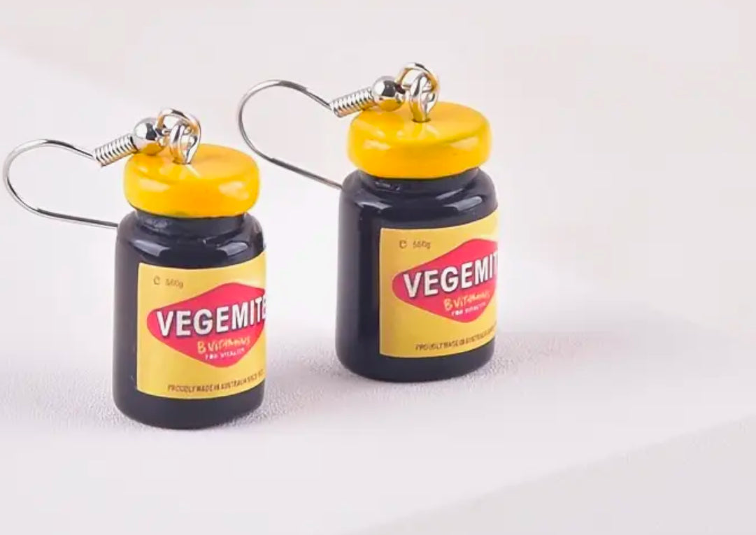 Vegemite sterling silver earrings