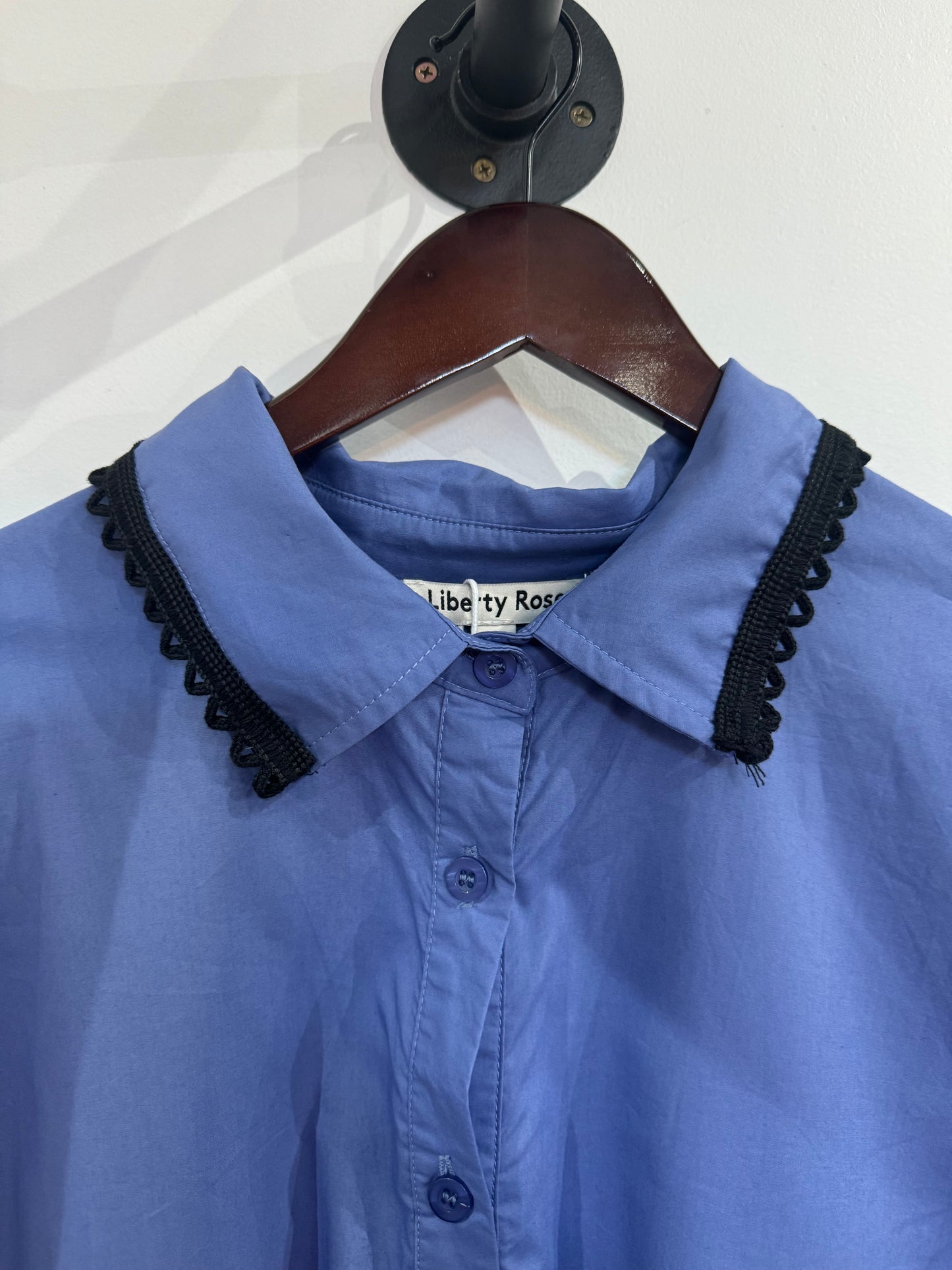 Kazz x Liberty Rose Cotton Blue Shirt Dresses