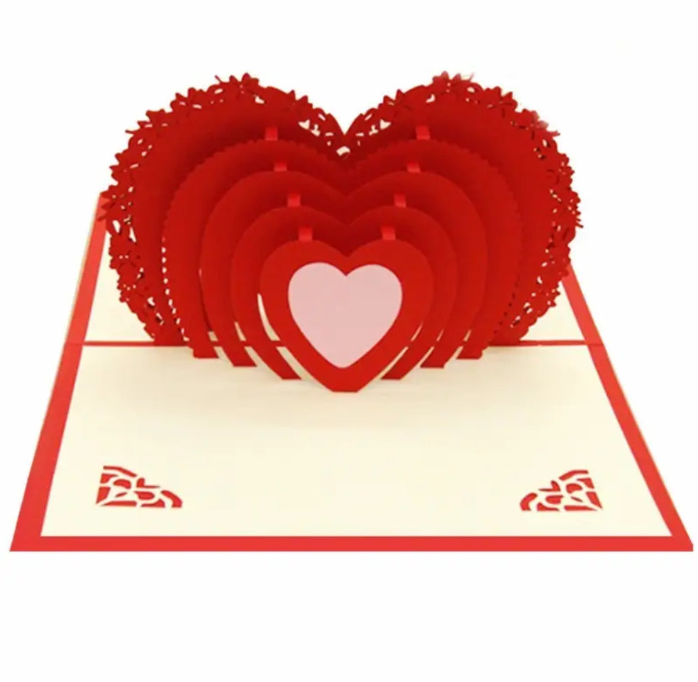 Carte de vœux 3D Flying Heart