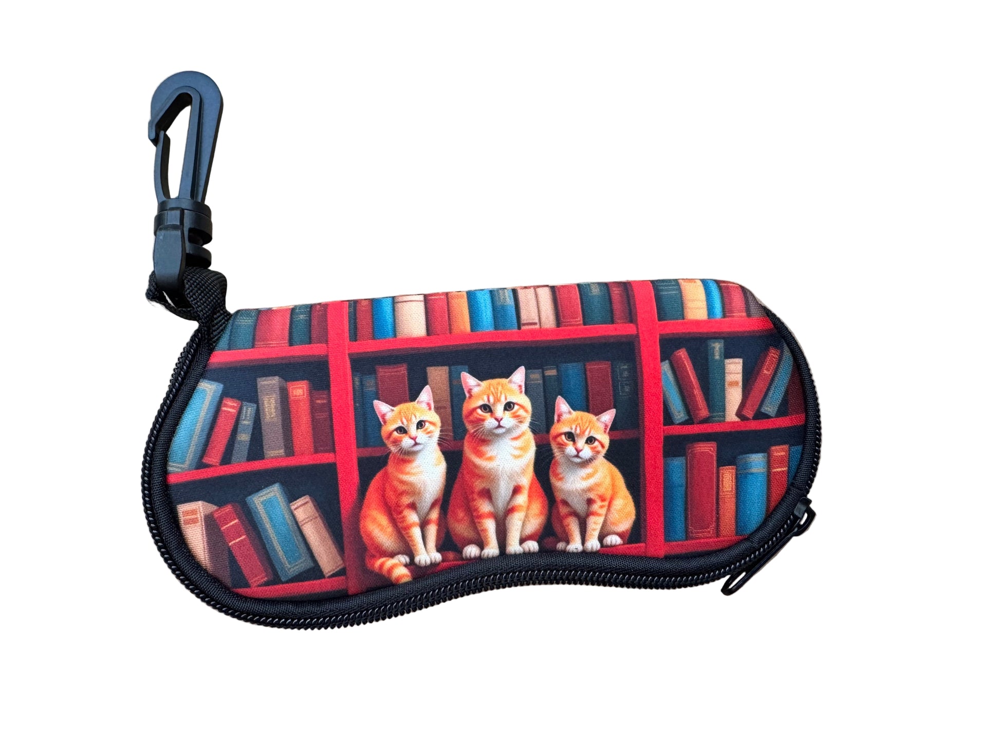 Ginger Tabby Cats in Library Glasses Case