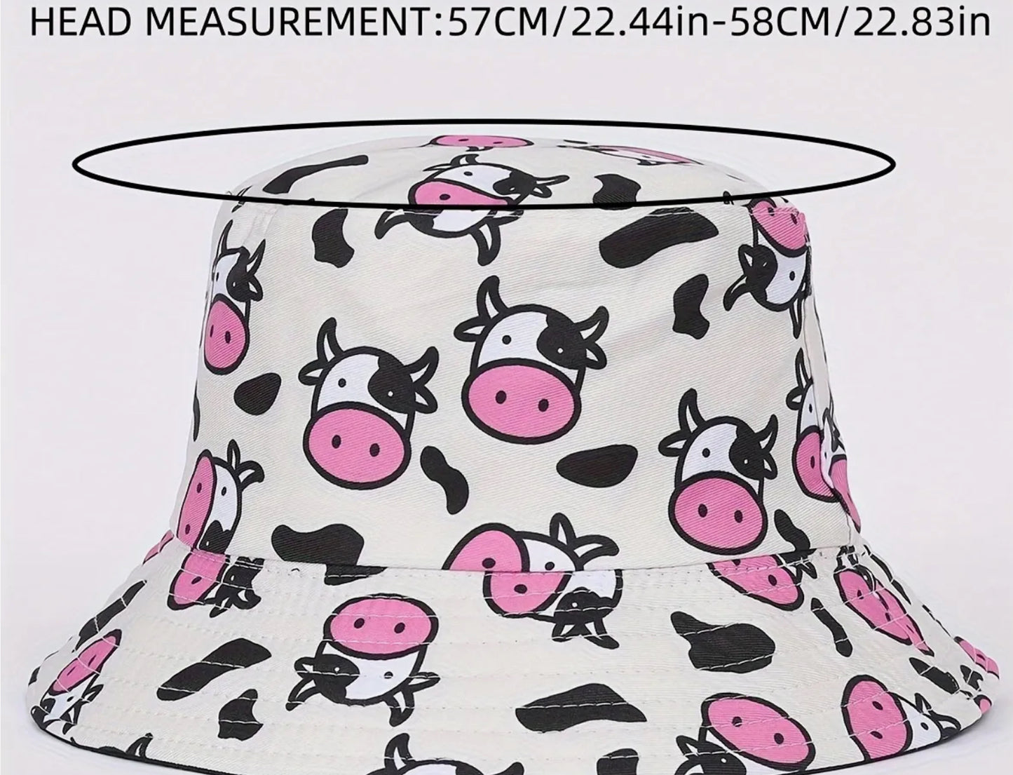 Funky cow hat (white or pink)