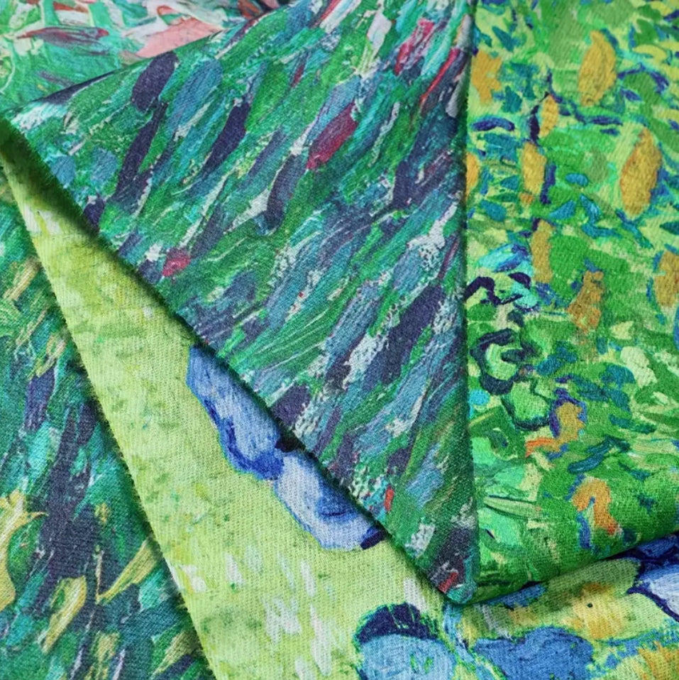 Écharpe florale double face