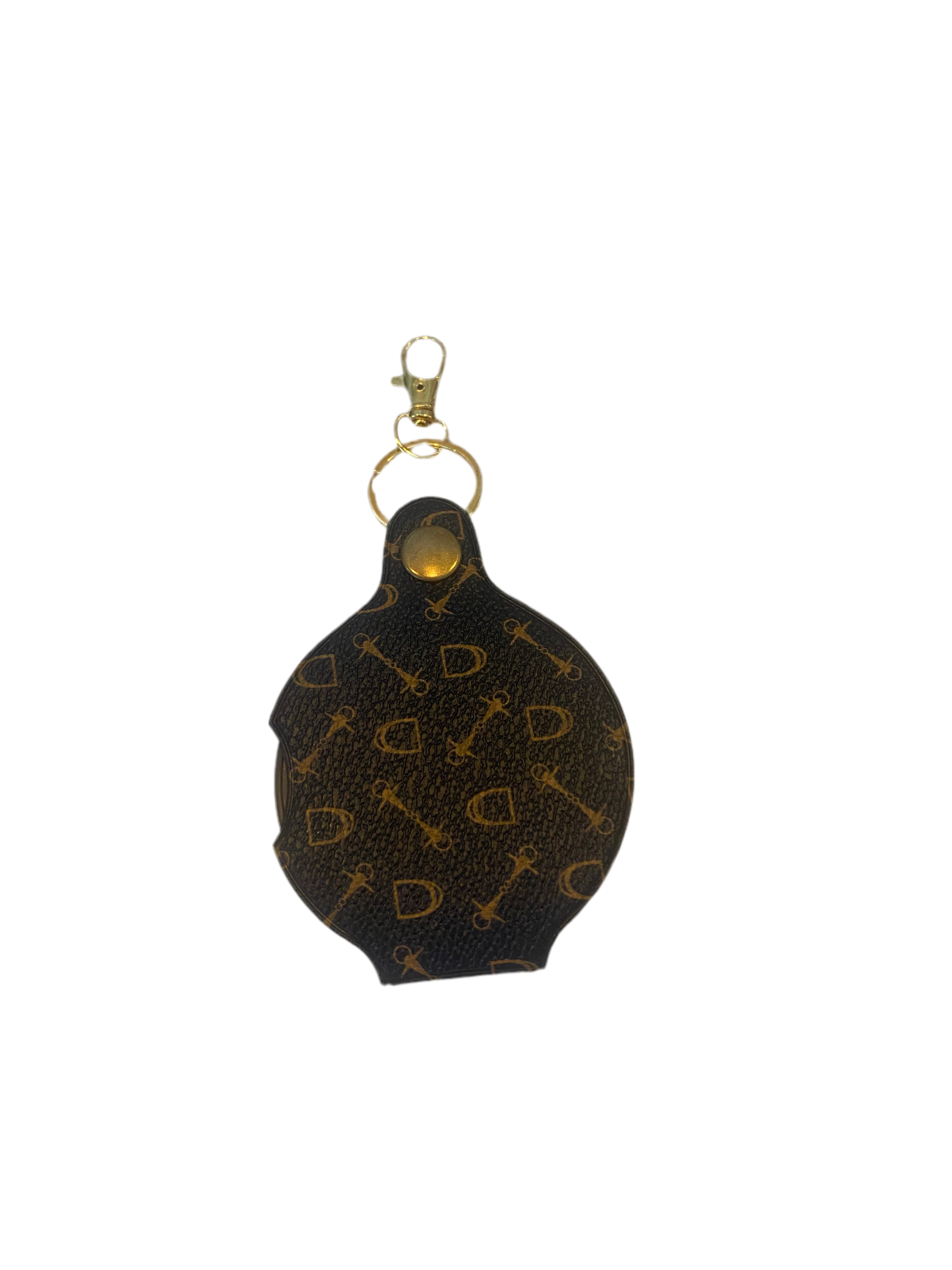 Faux leather magnifying glass keychain