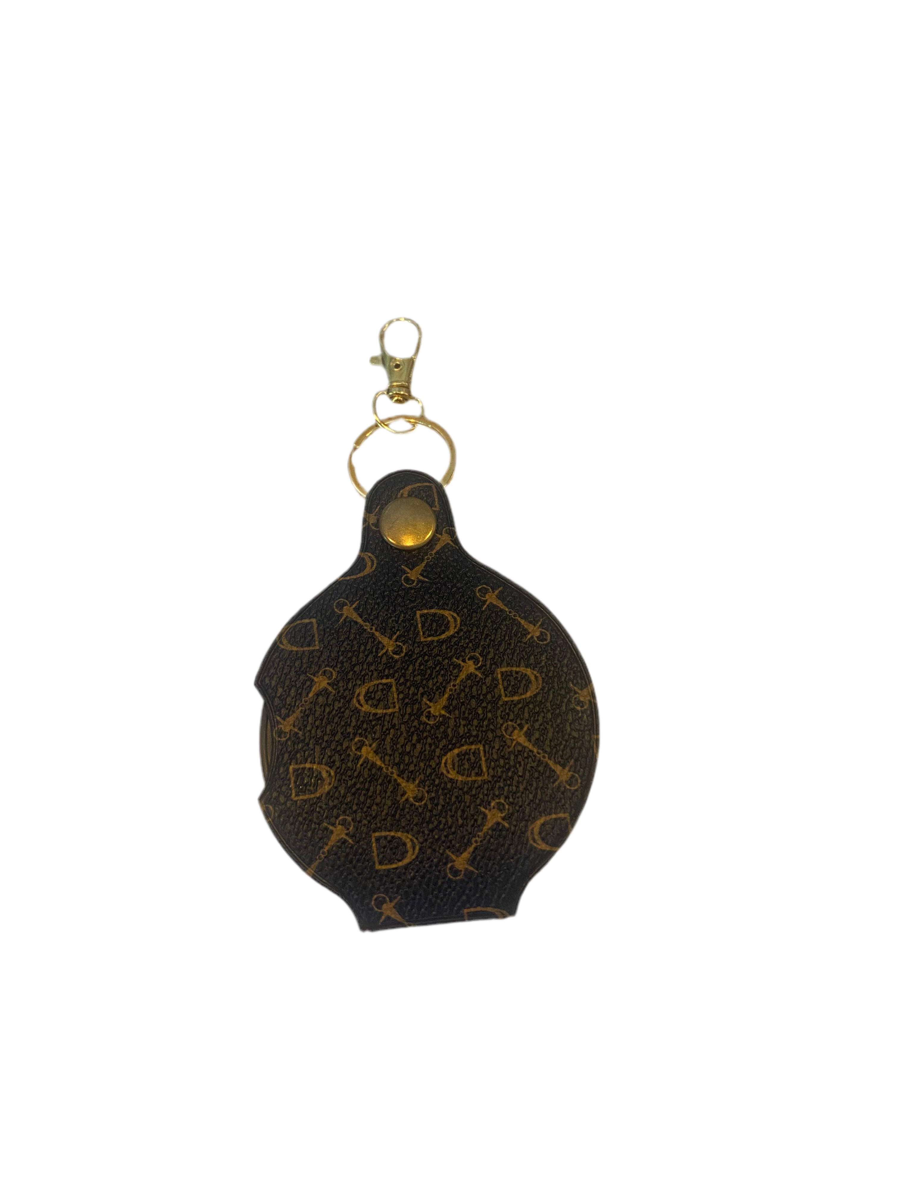 Faux leather magnifying glass keychain