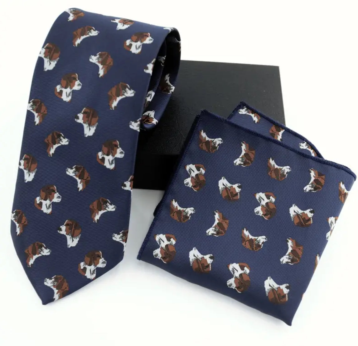 Cravate d'affaires Beagle (bleu marine ou marron)