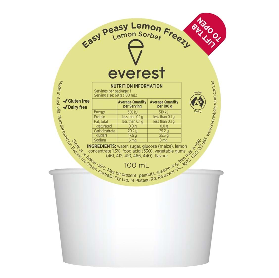 Coupe de glace au citron Everest Dixie