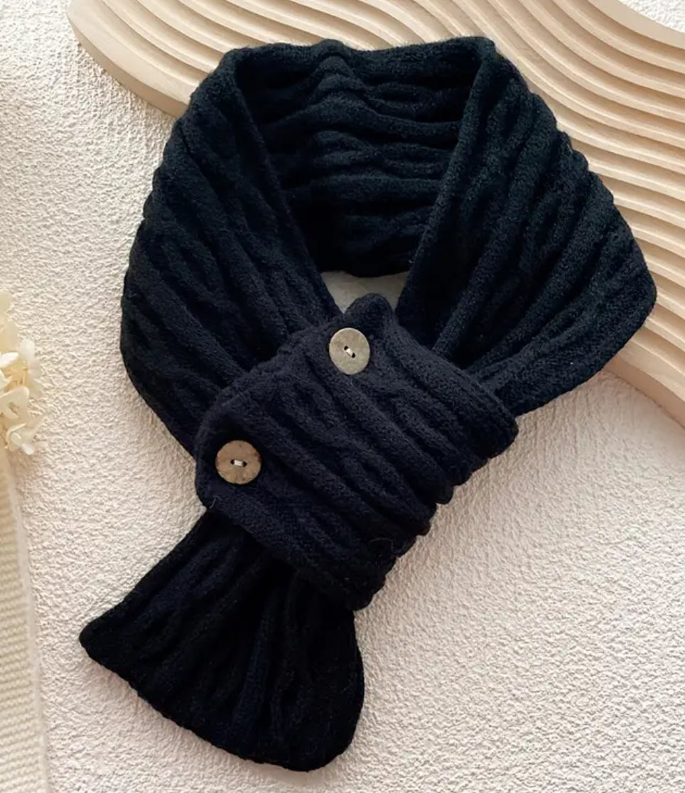 Écharpe à boutons en tricot (différentes couleurs)