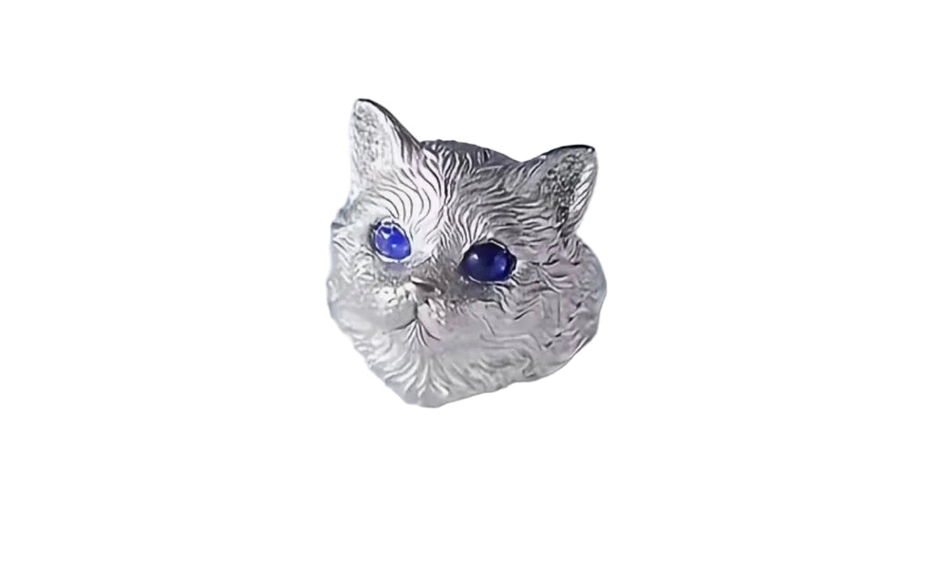Cat Ring with Blue Eyes