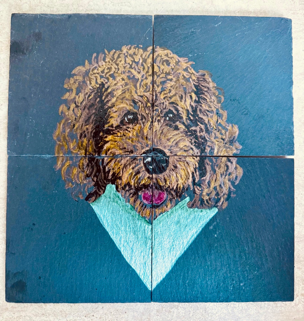 Stone Coasters (set 4 with customised painting)