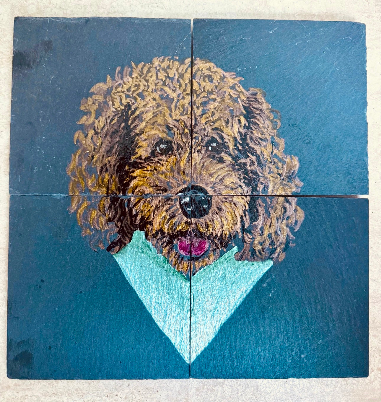 Stone Coasters (set 4 with customised painting)