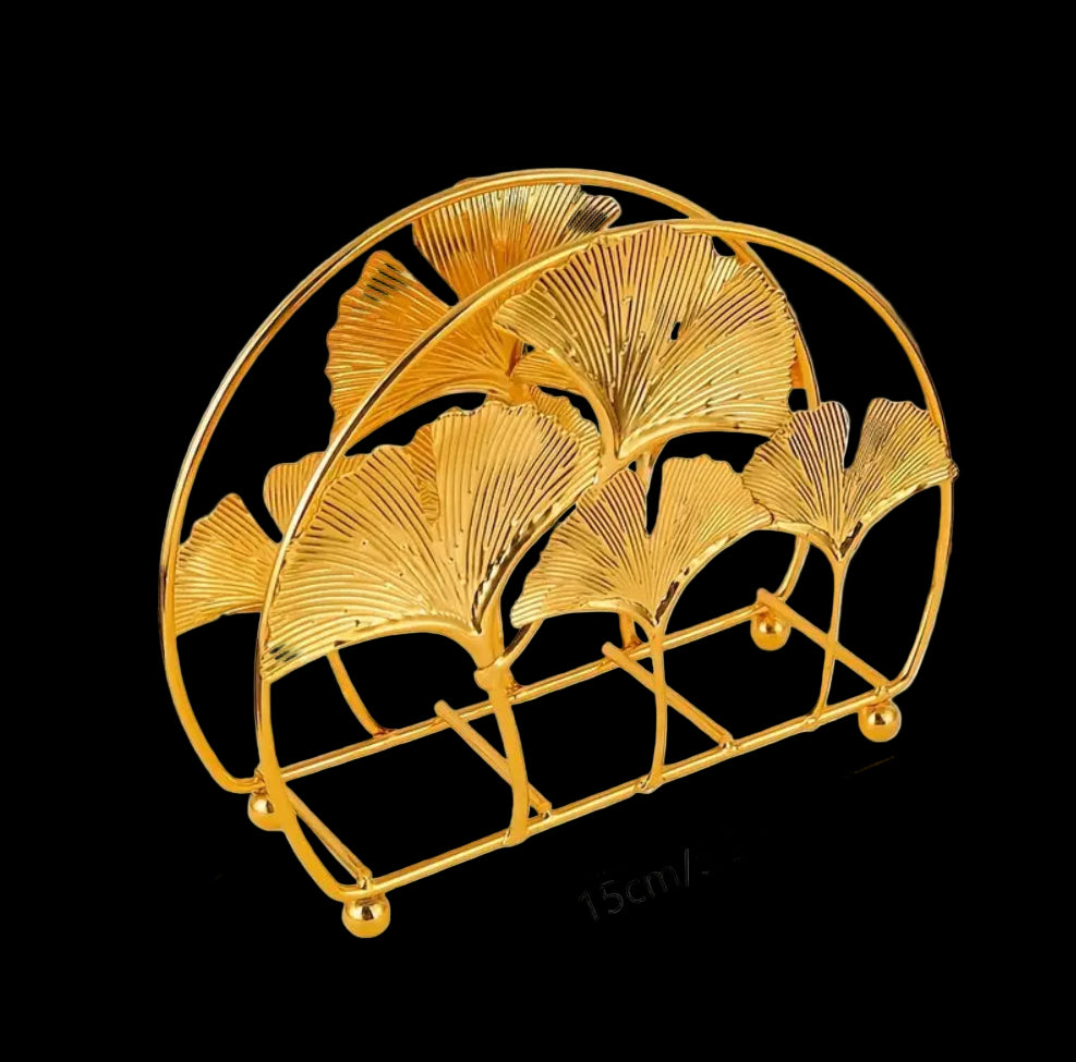 Gold Leaves Napkin Holder