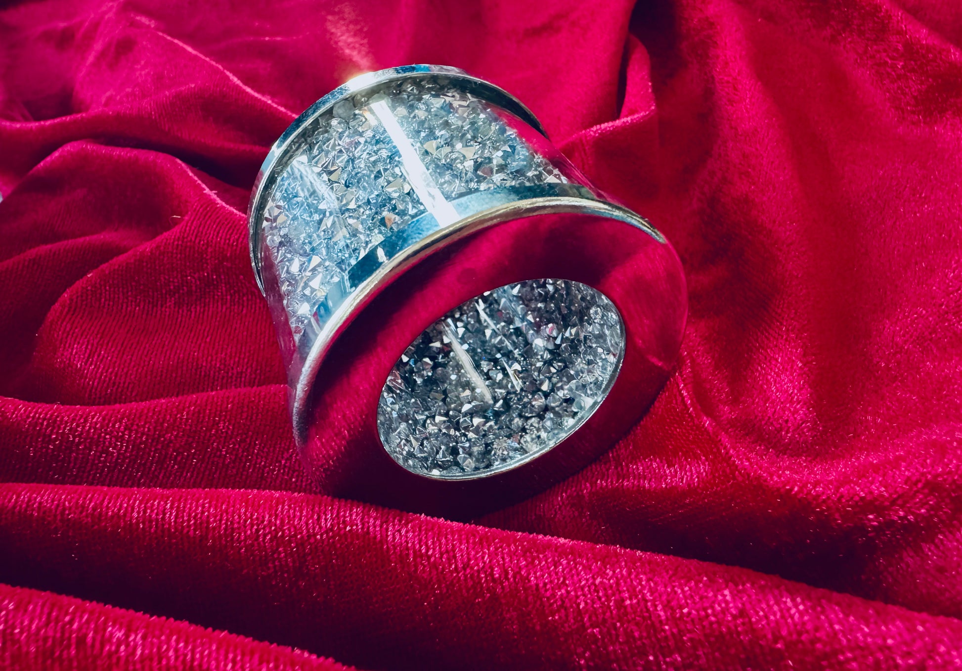 Porte-serviettes en argent Diamonte