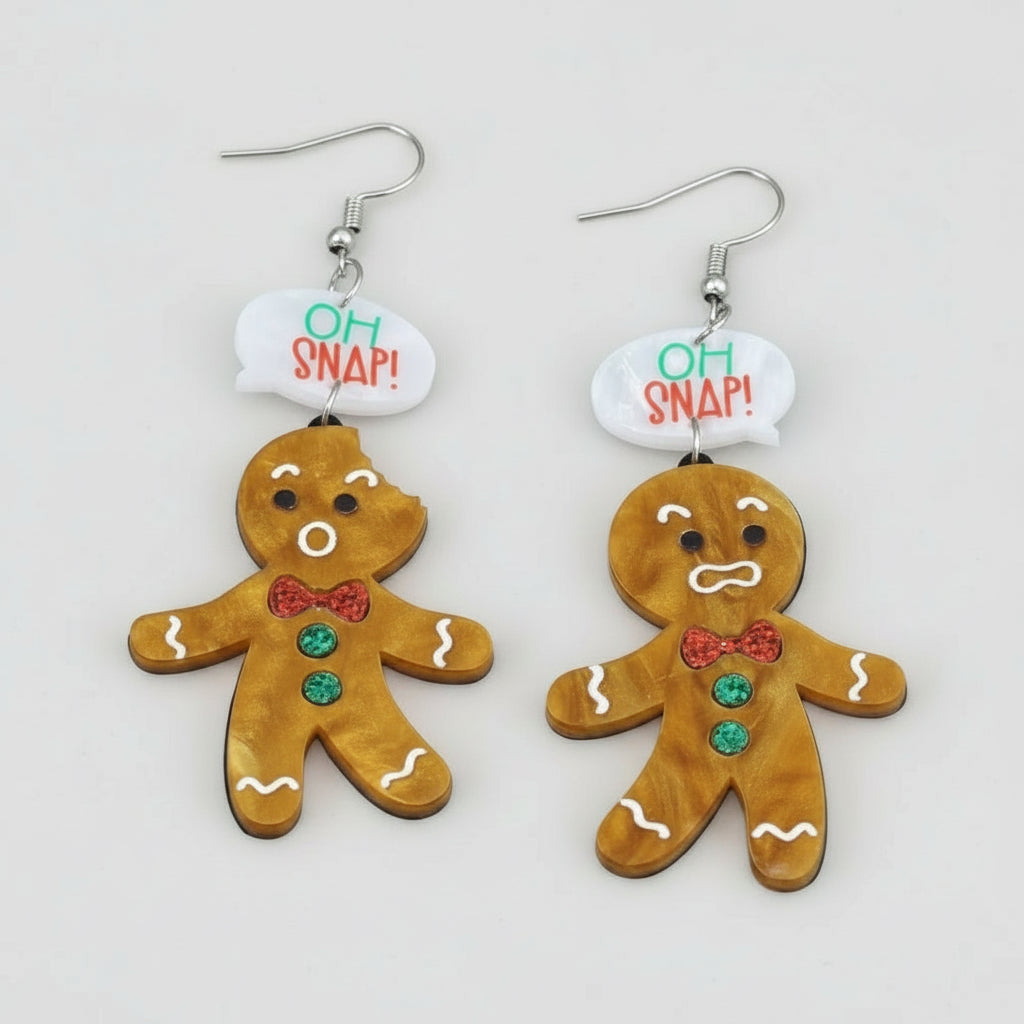 Gingerbread “Oh, Snap!” Earrings