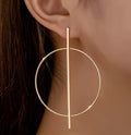 Gold plated divided circles earrings