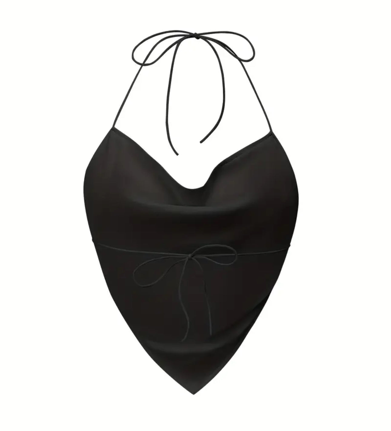 Black Sequin Halter Top