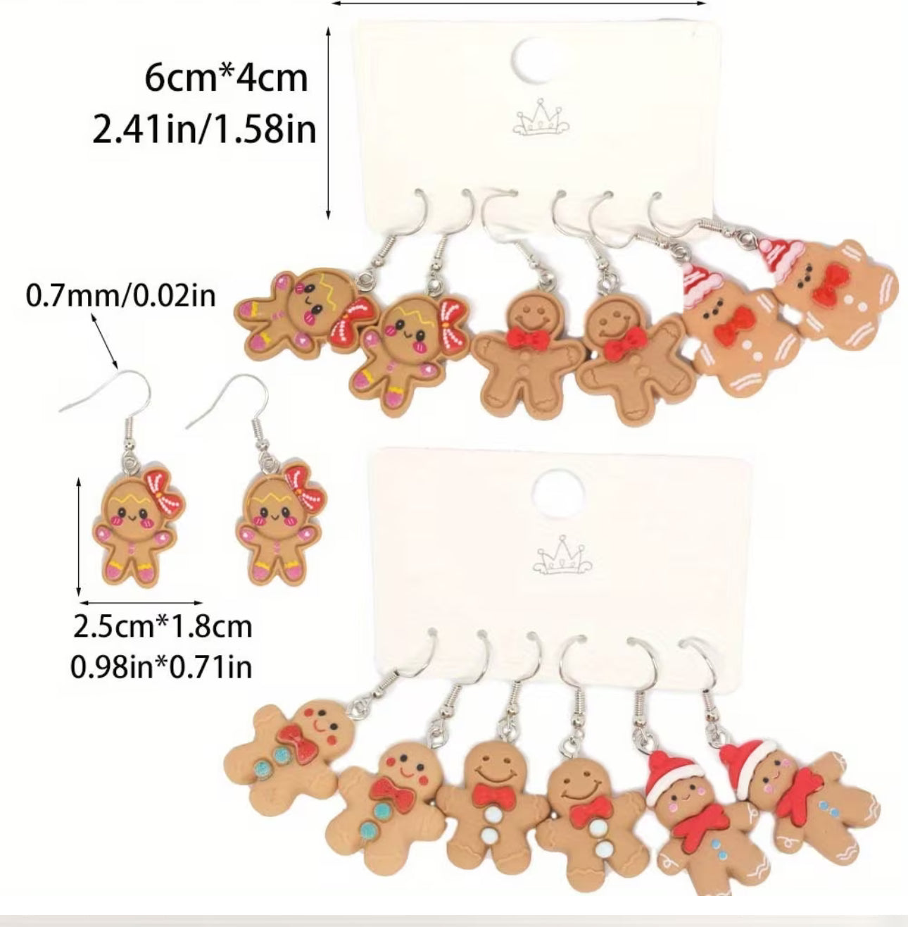 Hypoallergenic Gingerbread Earrings (choice of 6 styles )