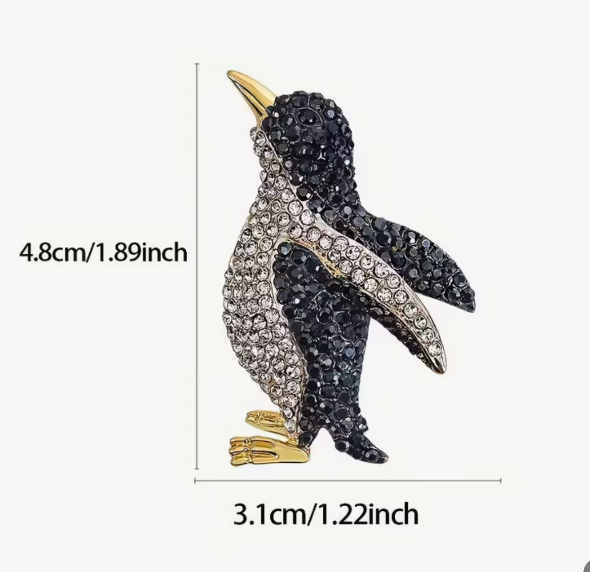 Diamonte Penguin Brooch