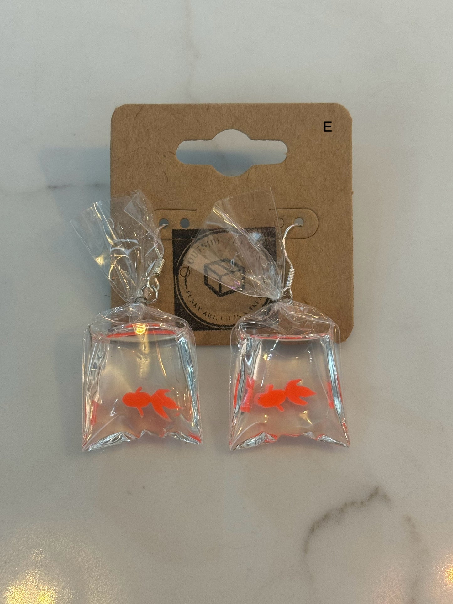 Fish in Bags Sterling Silver Earrings