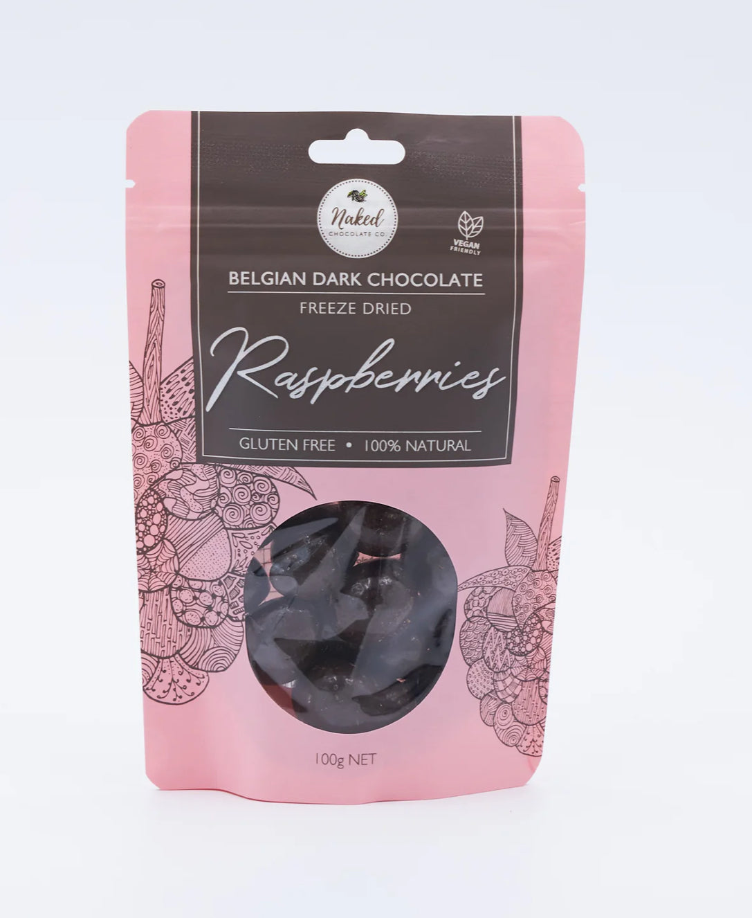 Freeze Dried Raspberries Dark Chocolate 100g (GF)