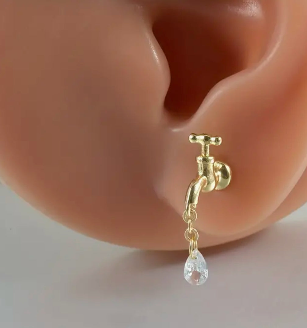 Stainless Steel Silver Tap Earrings