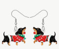 Dachshund Christmas Earrings