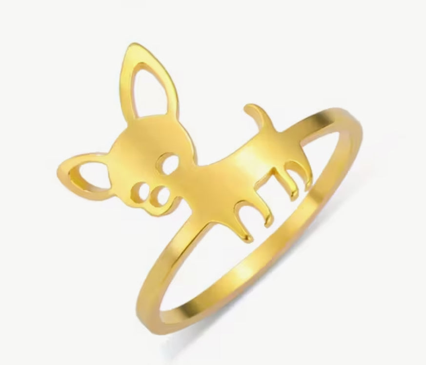 Chihuahua Stainless Steel Ring