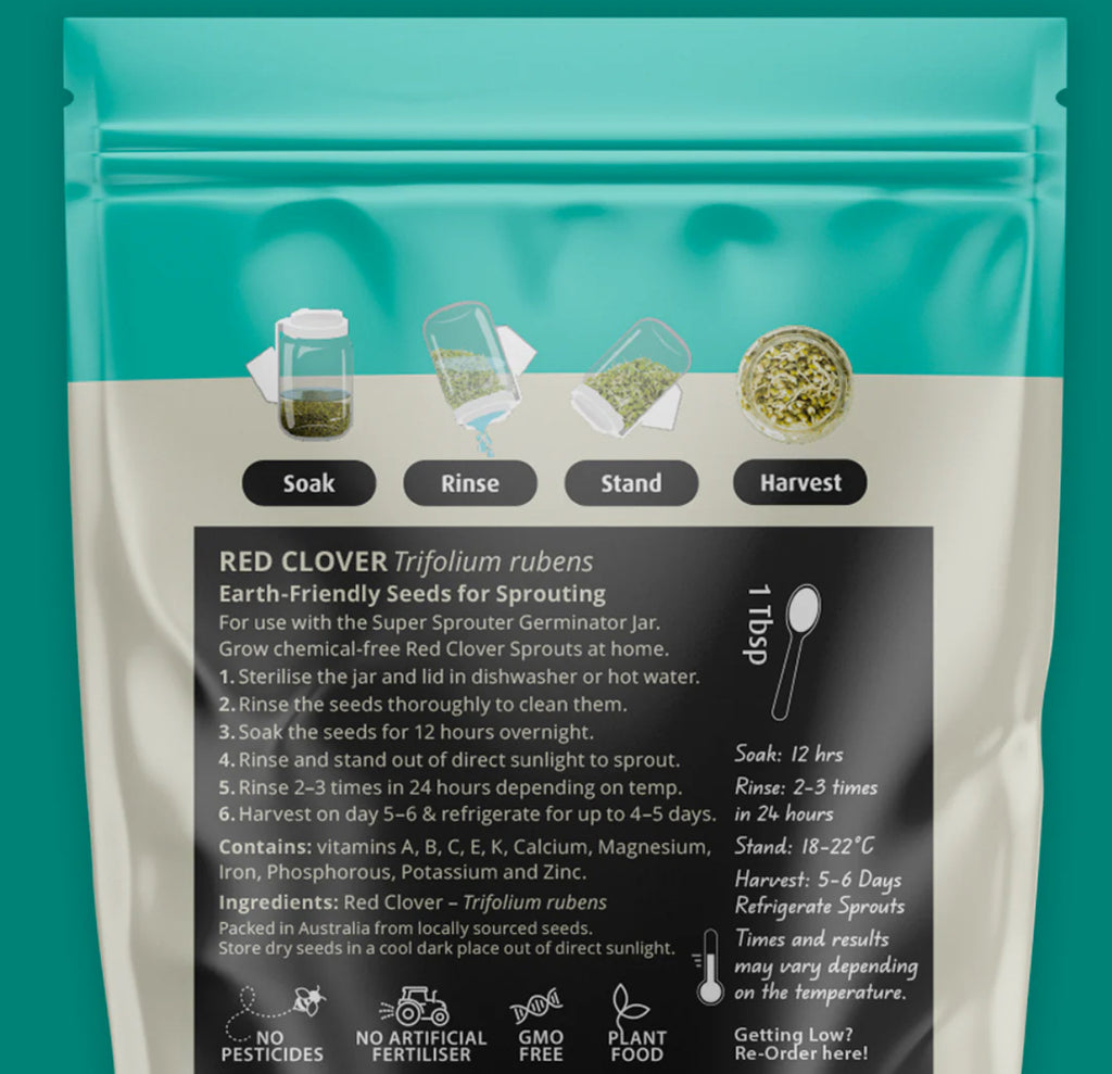 Graines de trèfle rouge germées (bio) 100 g 