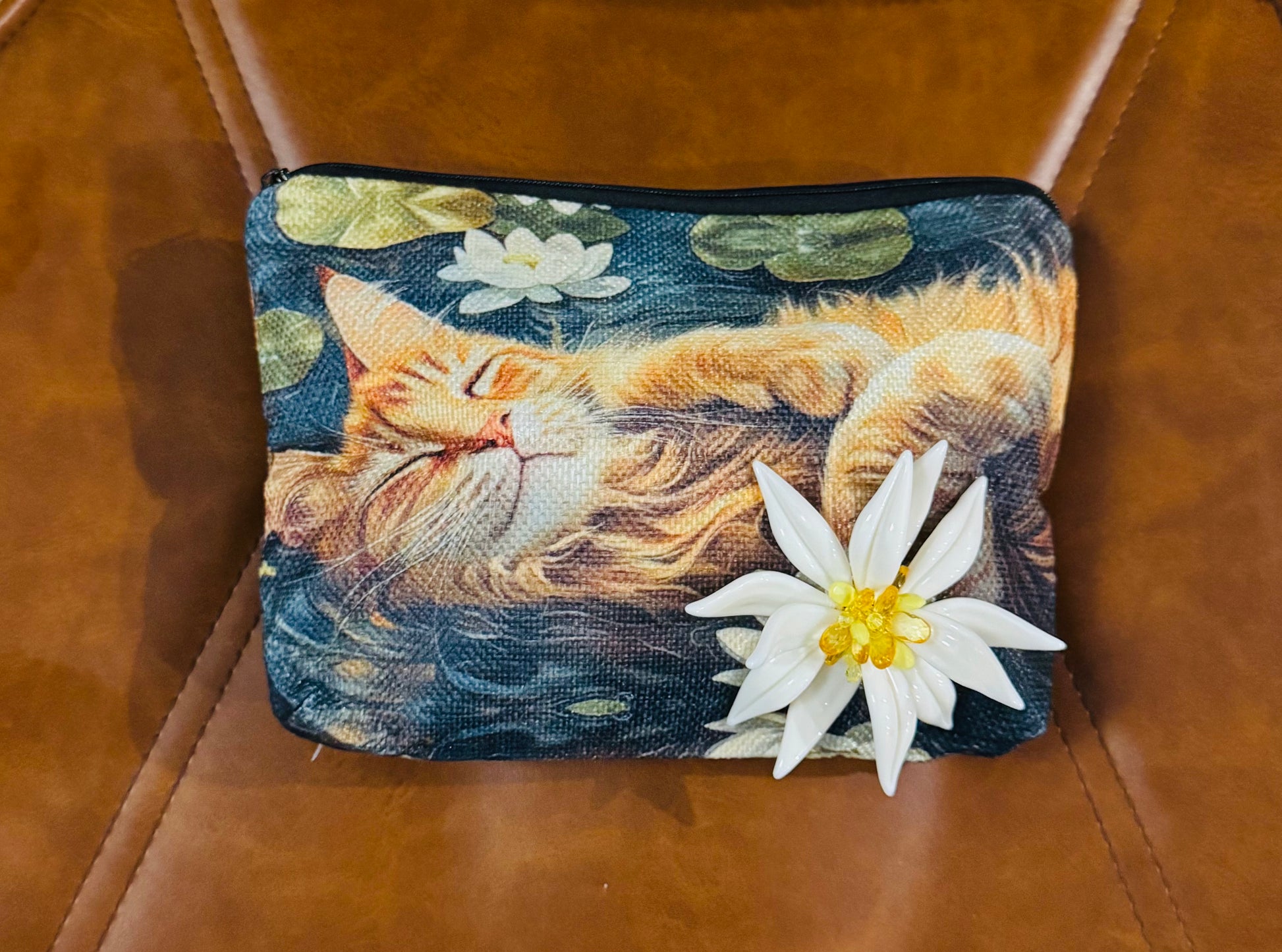 Pochette de natation pour chat tigré roux