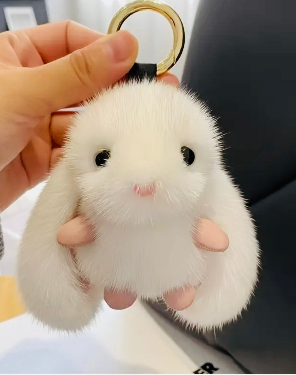 Porte-clés lapin blanc