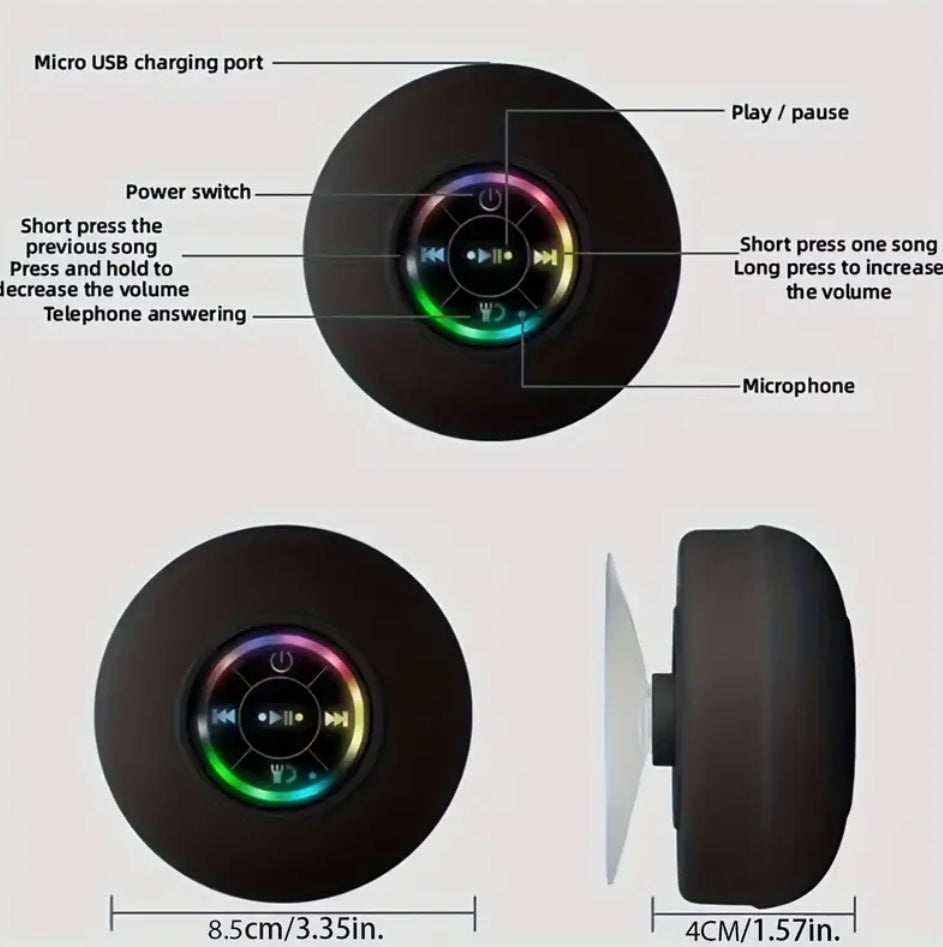 Waterproof Speaker with Suction Cap ( White)