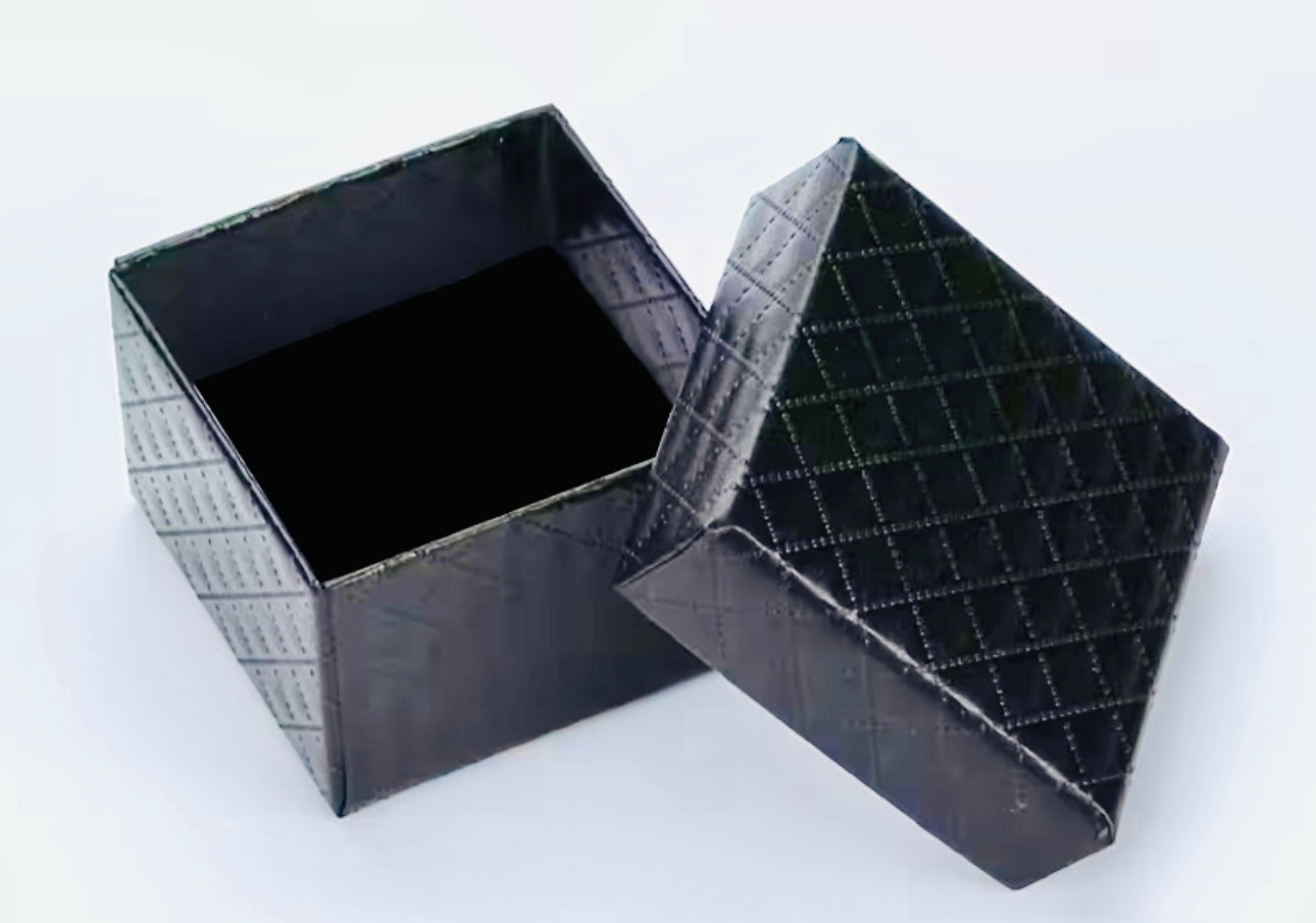 Black Embossed Ring Box