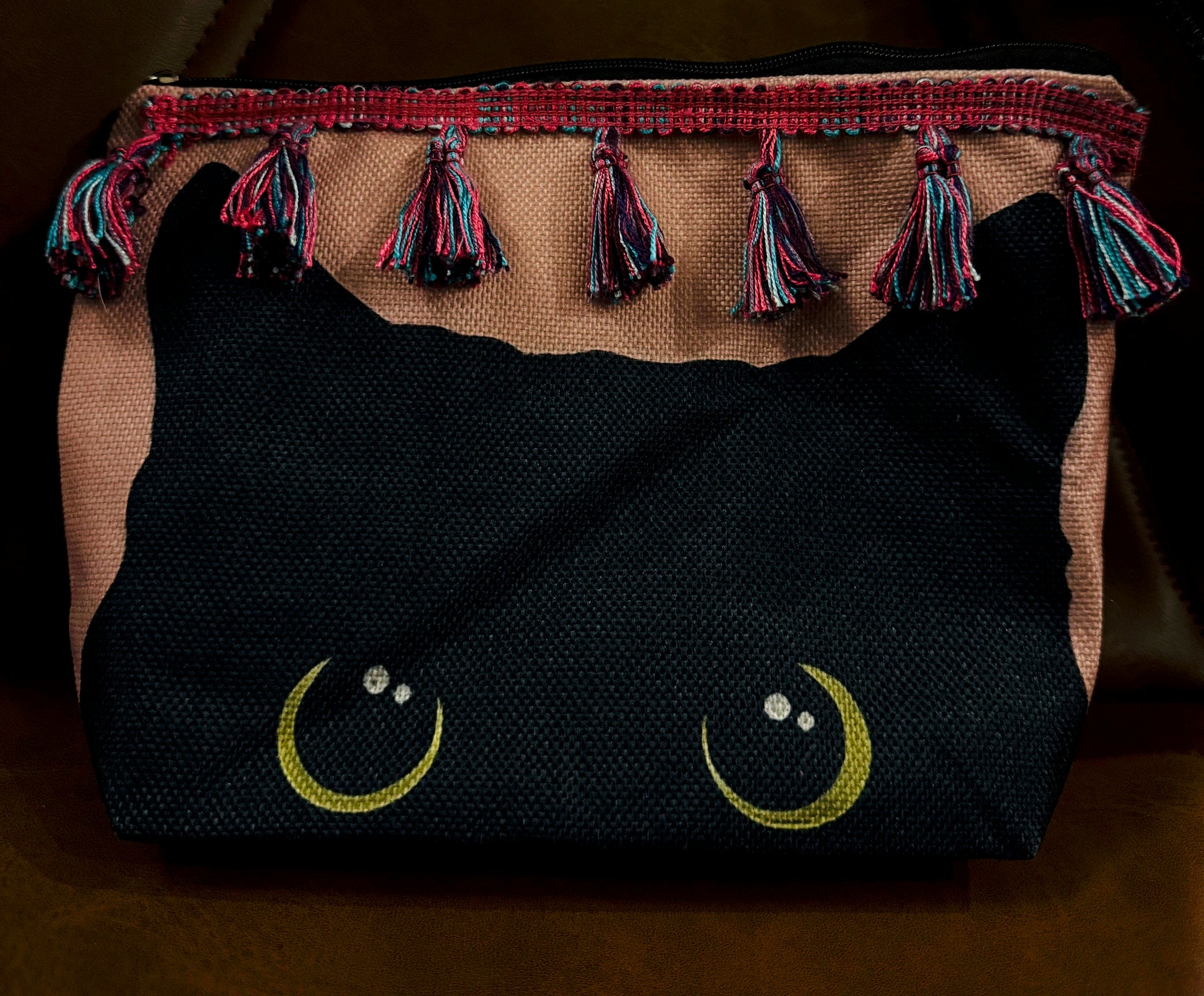 Pochette à pompon Black Cat