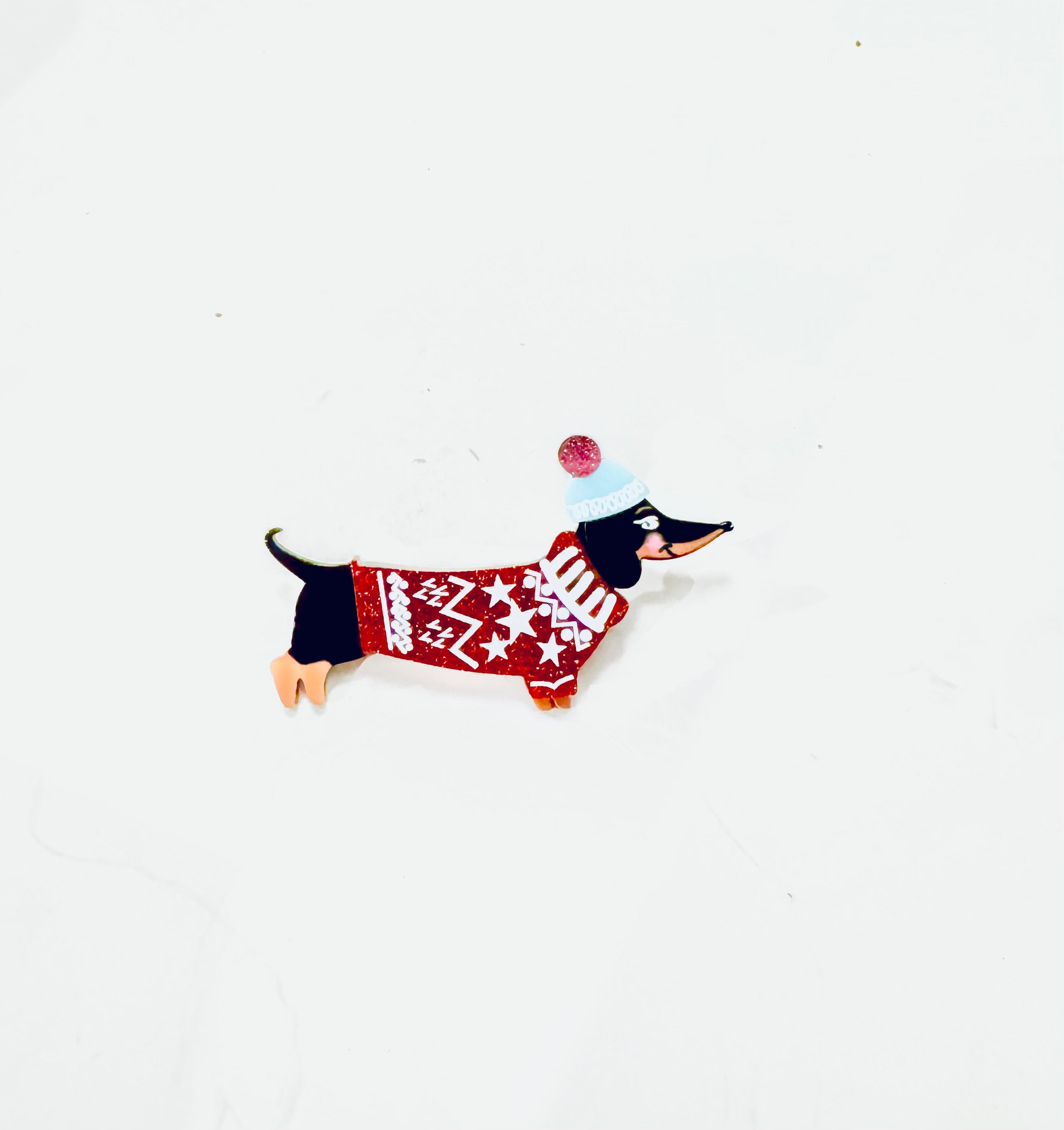 Christmas Dachshund Brooch