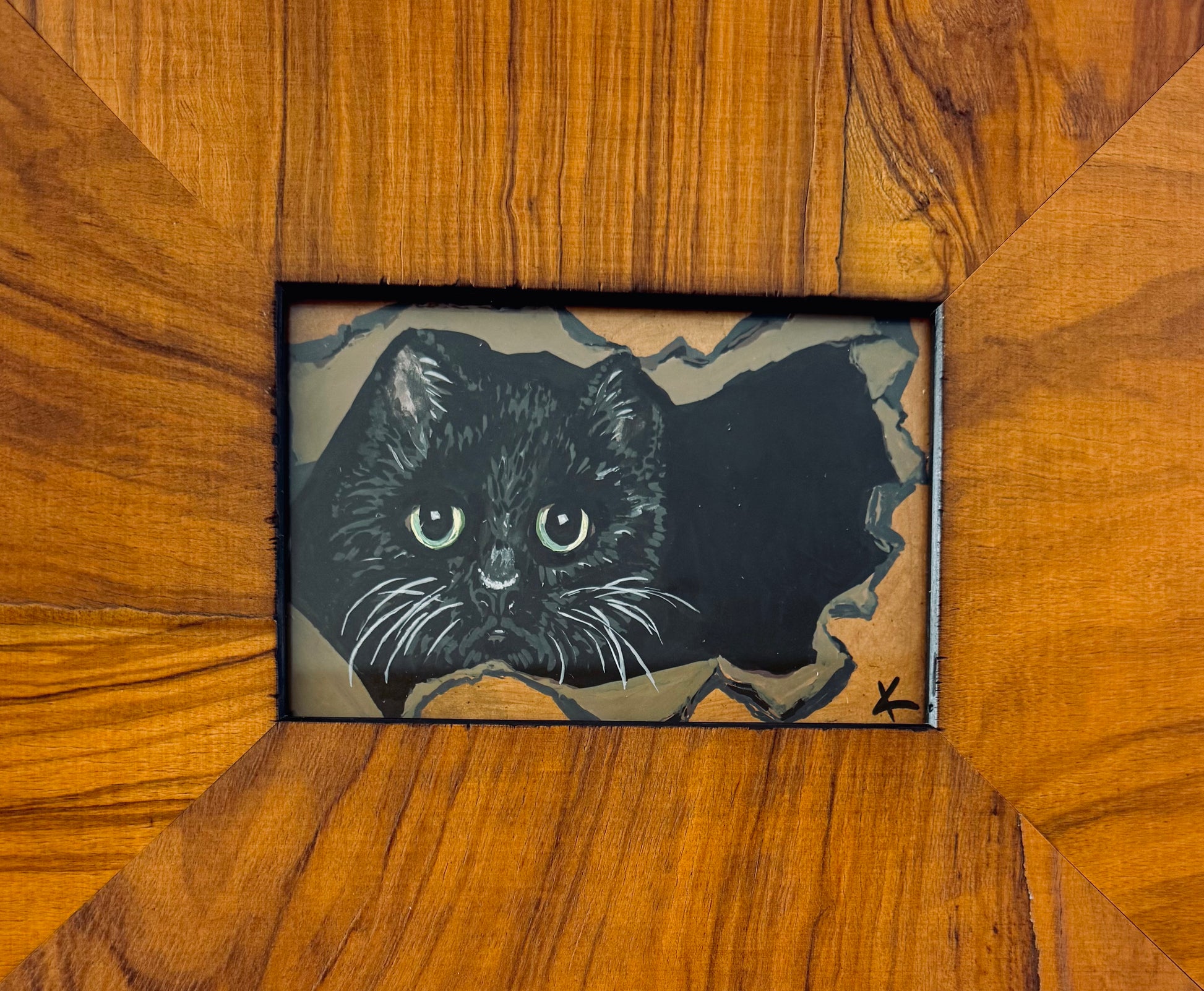 Black Cat Breaking Out Painting