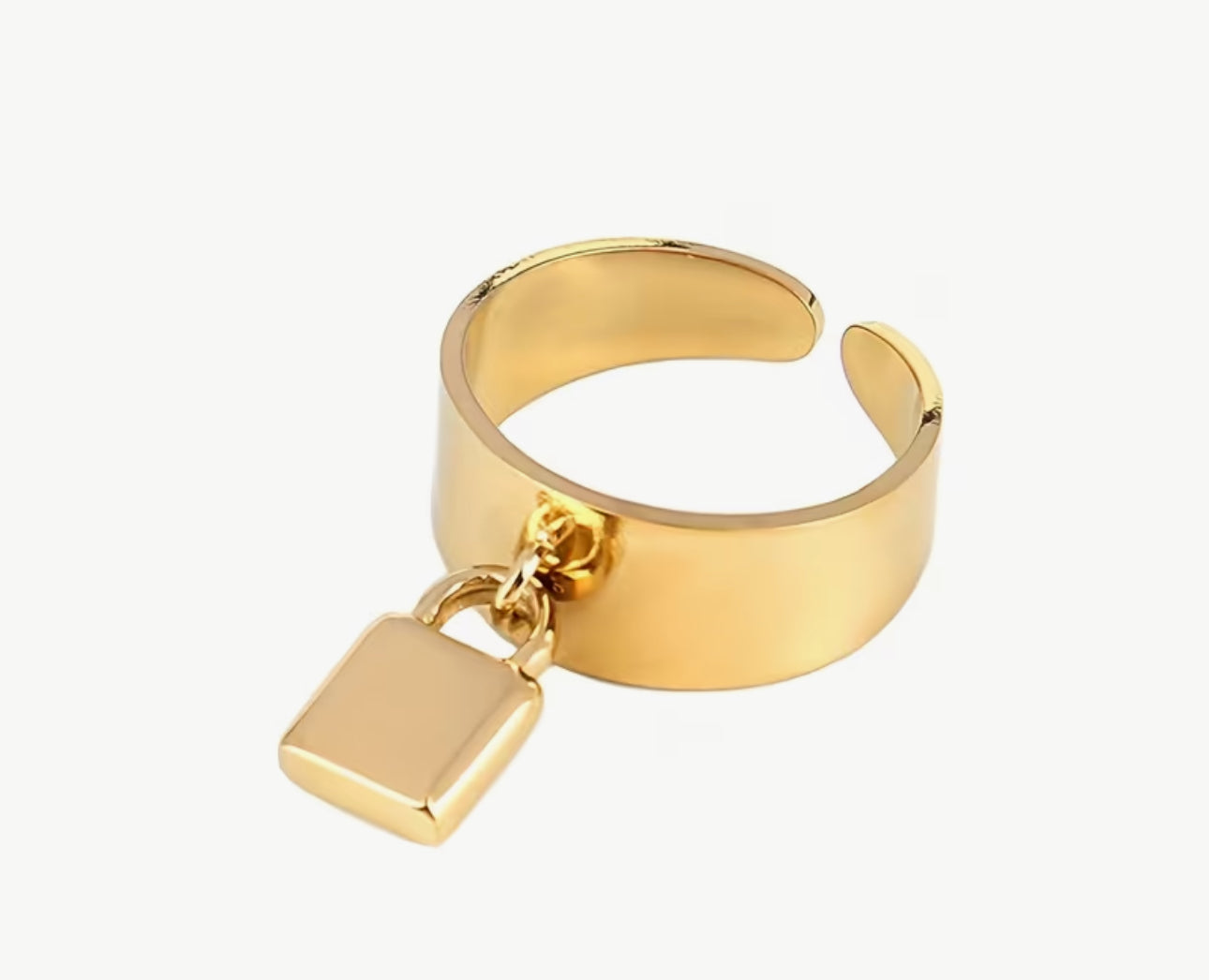 Lock Gold-Plated Stainless Steel Ring