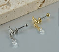 Stainless Steel Silver Tap Earrings