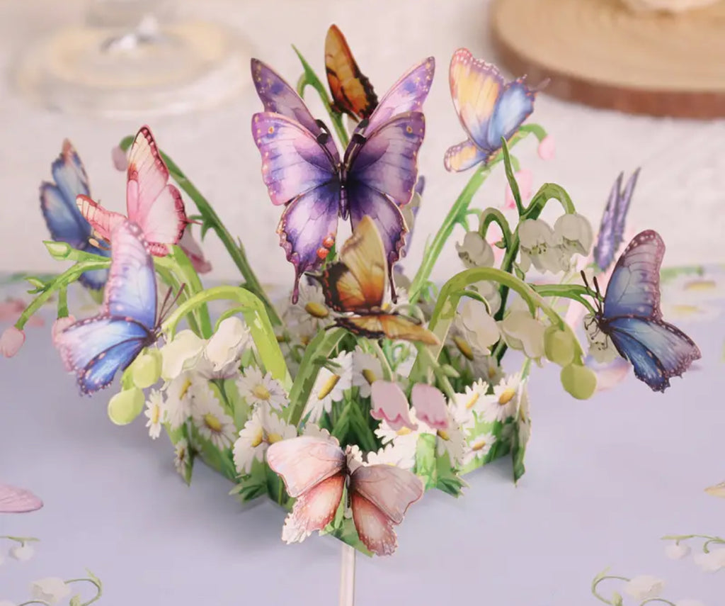 Carte de fête des mères papillon 3D