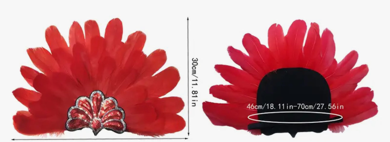 Red Feather Headpiece and Boa