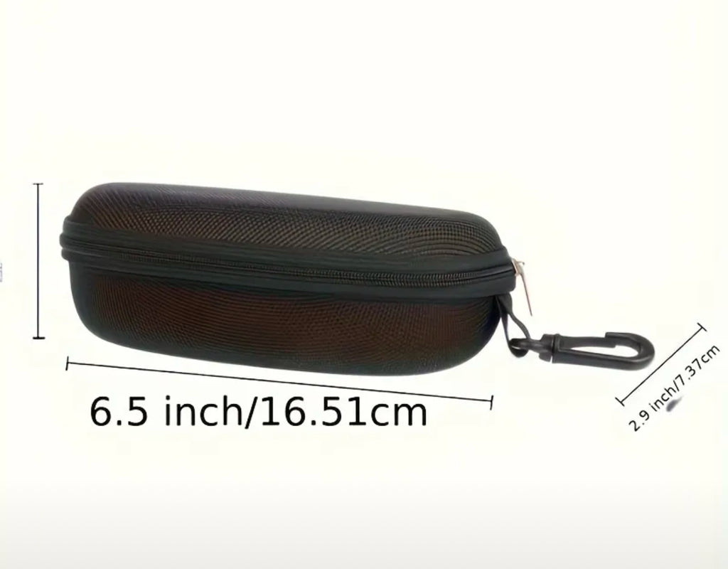 Étui à lunettes rigide noir avec clip