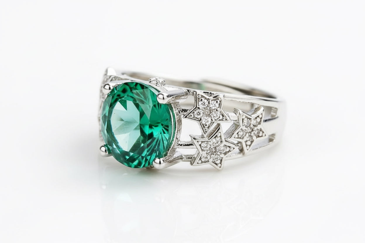 5 Carat Moissanite Sterling Silver Ring