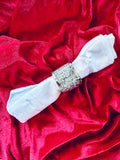 Porte-serviettes en argent Diamonte
