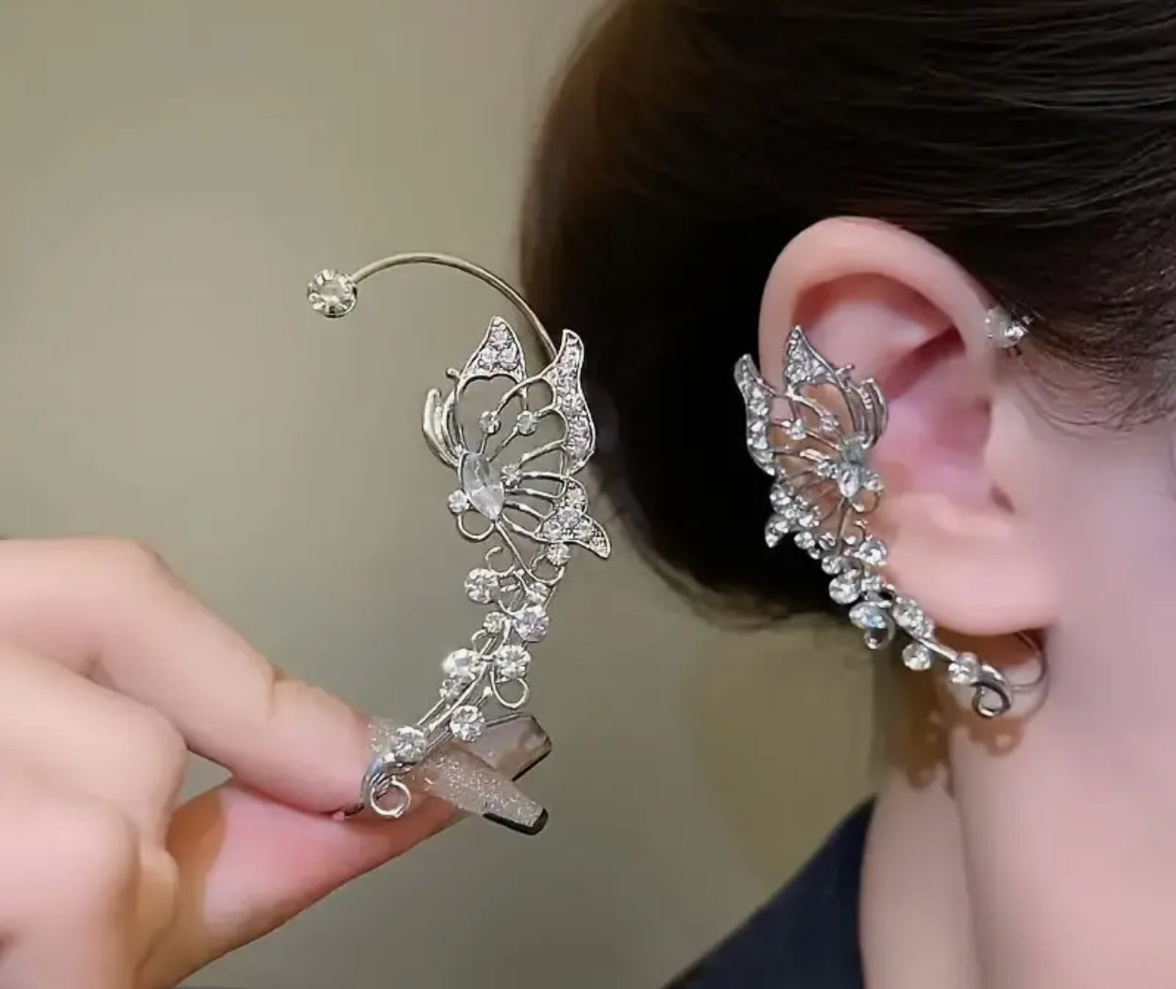 Zirconia Butterfly Elf Ear Cuff