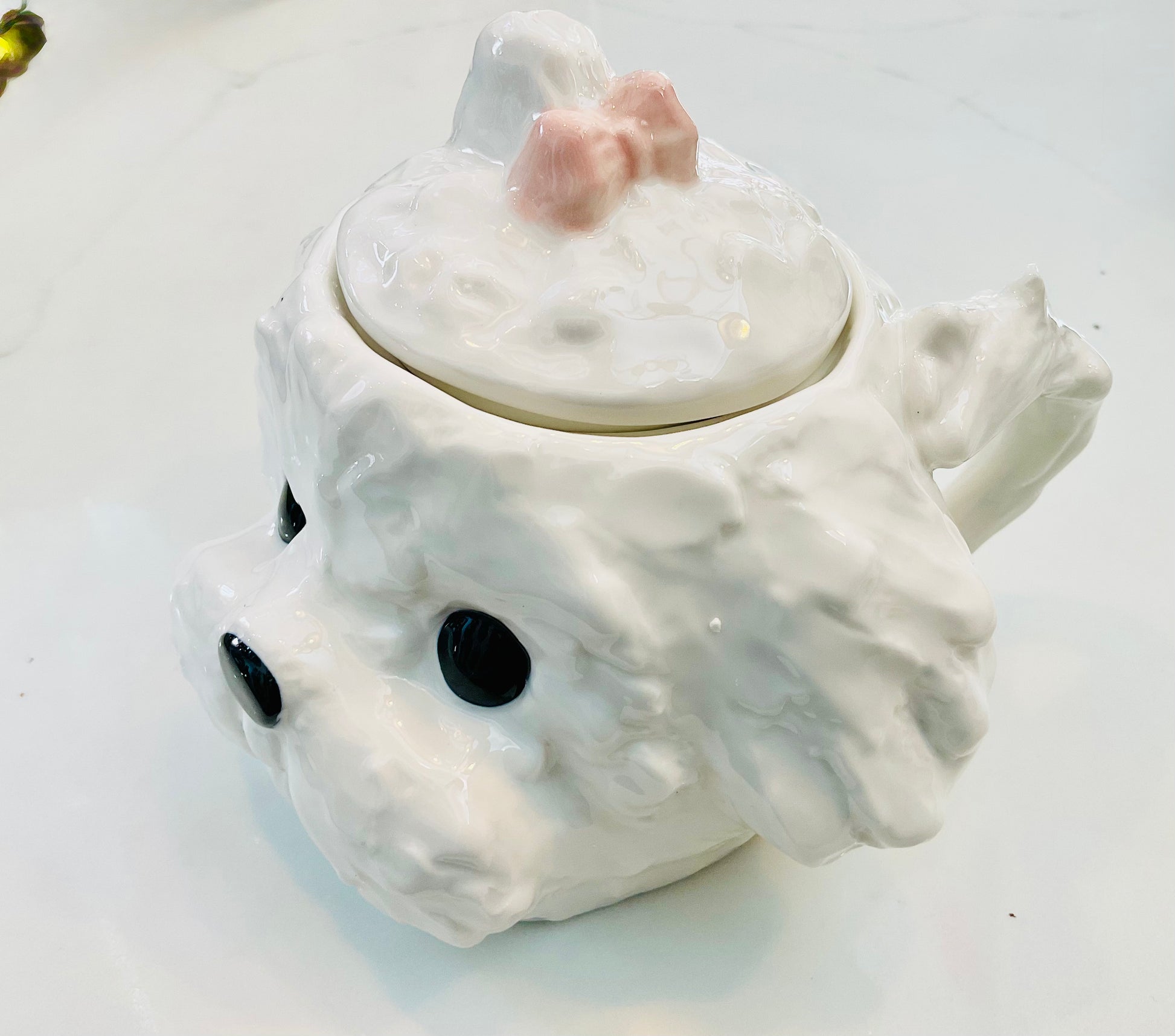 Tasse à café chien maltais blanc